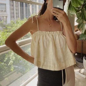 Selva Negra Cleo Top in Butter Linen